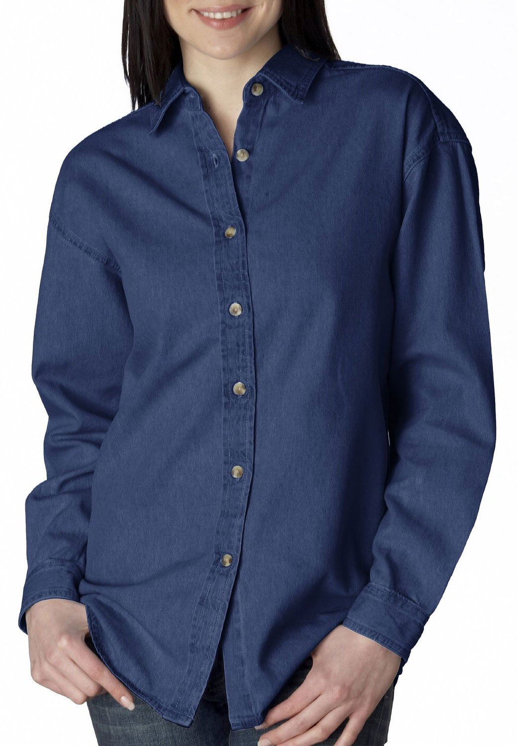 UltraClub Ladies Cypress Denim Shirt