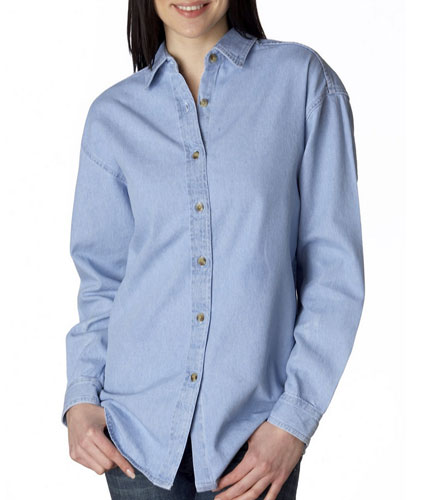 UltraClub Ladies Cypress Denim Shirt