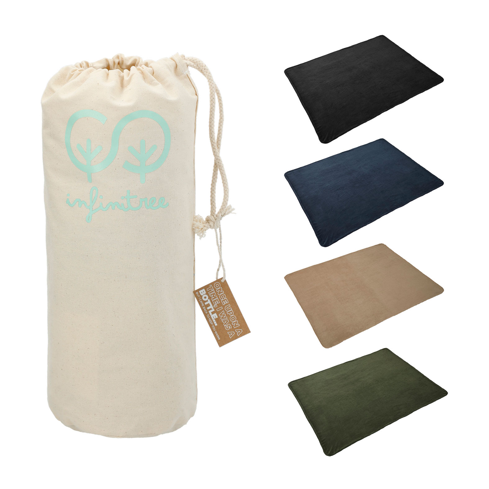 Leeds 100 Recycled PET Fleece Blanket with Canvas Pouch