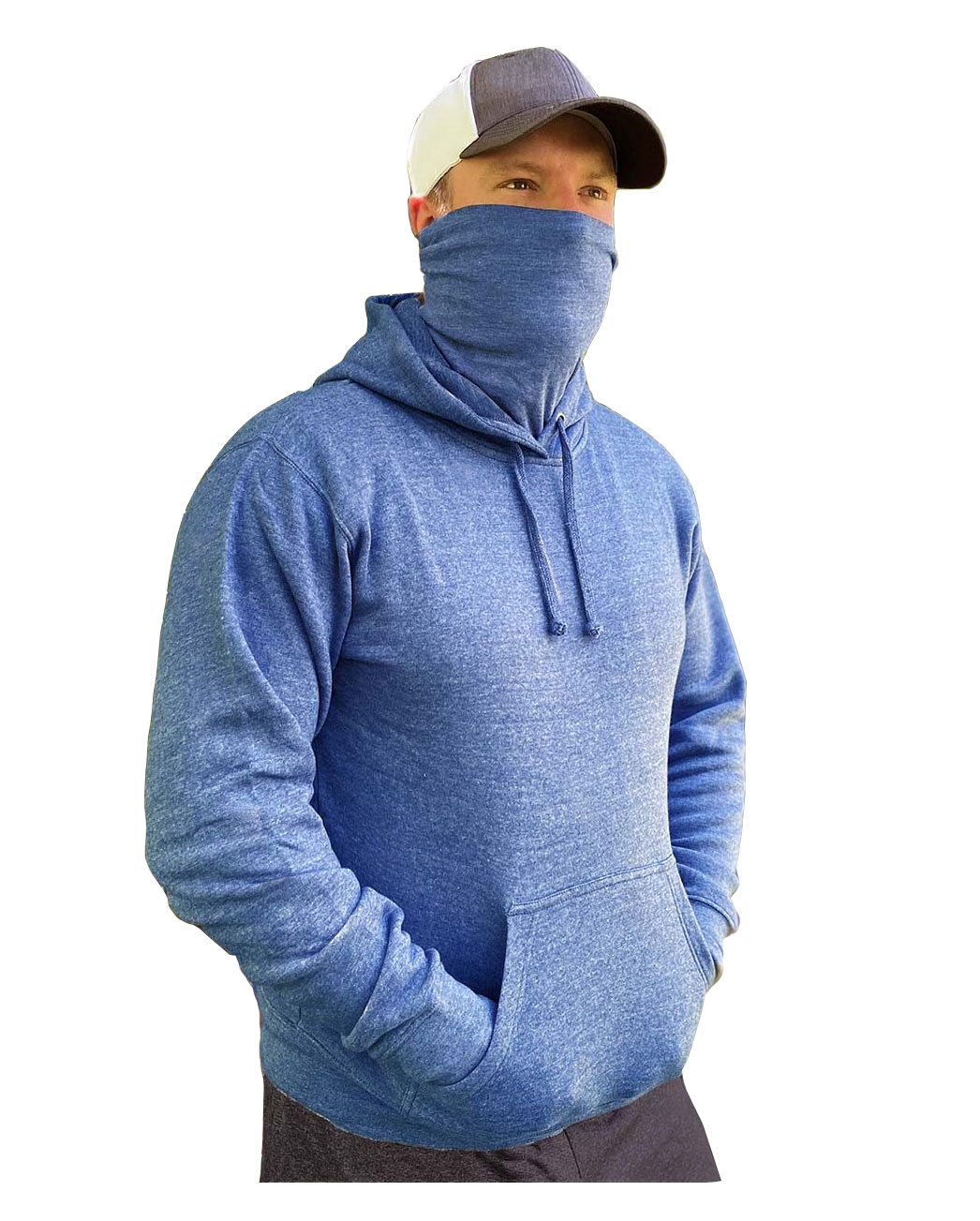 J America Adult Gaiter Fleece Hooded Sweatshirt