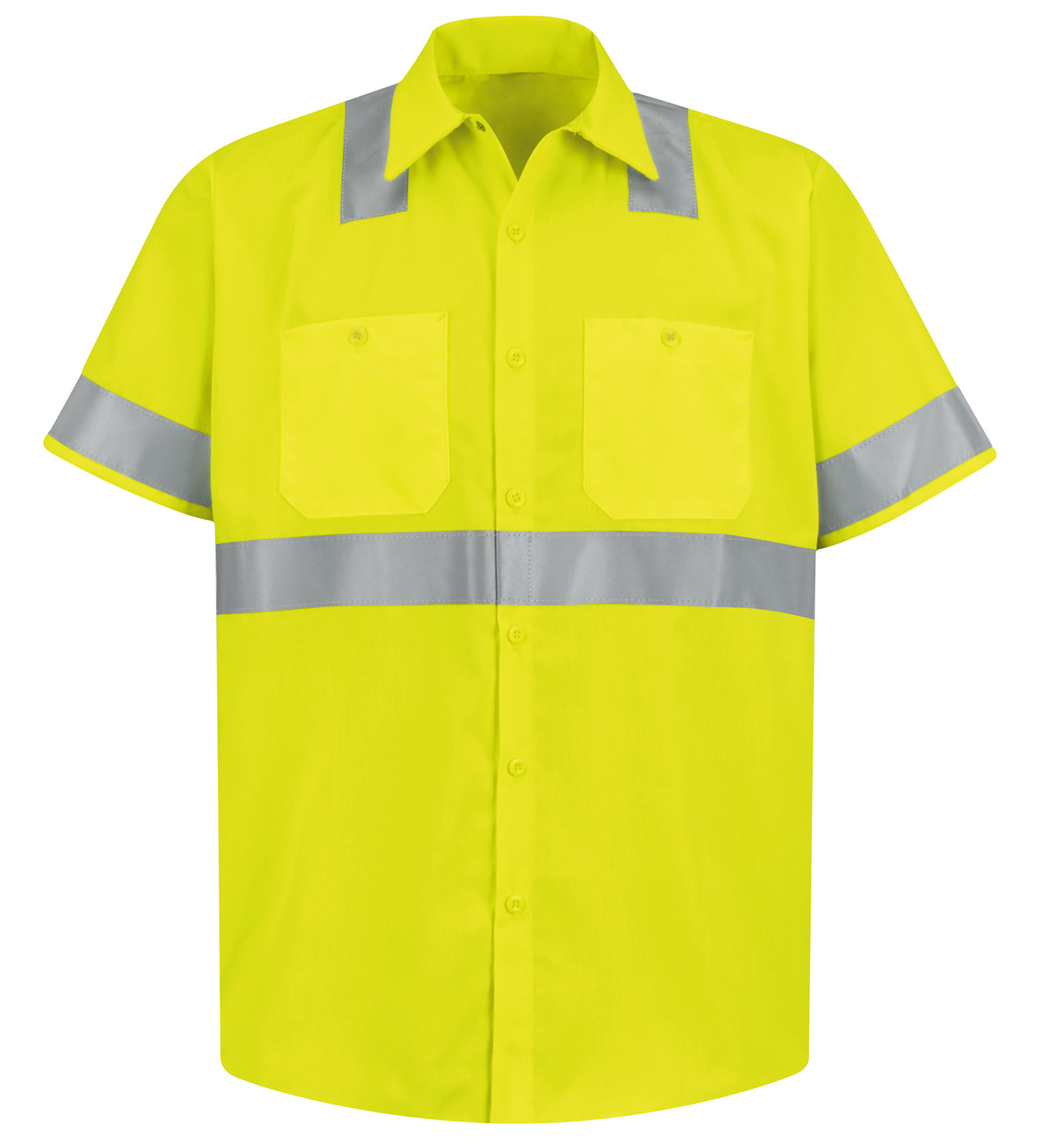 Red Kap Mens Hi-Visibility Shirt with Reflective Striping