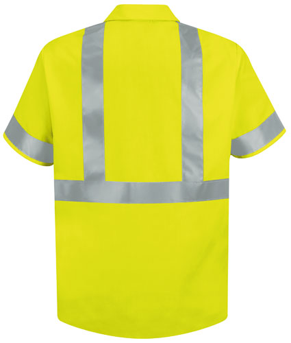 Red Kap Mens Hi-Visibility Shirt with Reflective Striping