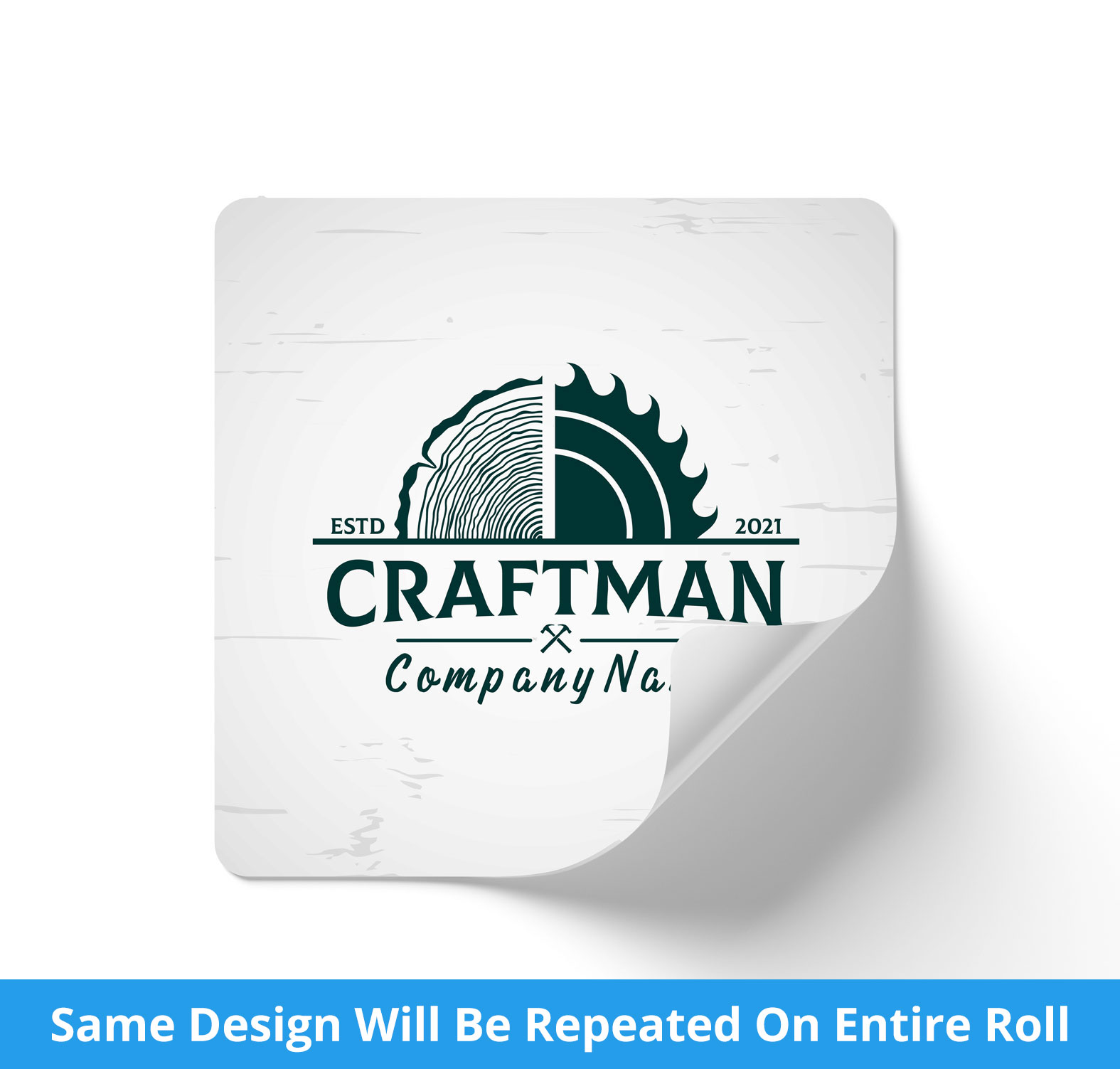 2 inch Square Gloss Laminated Roll Labels with Rounded Corners