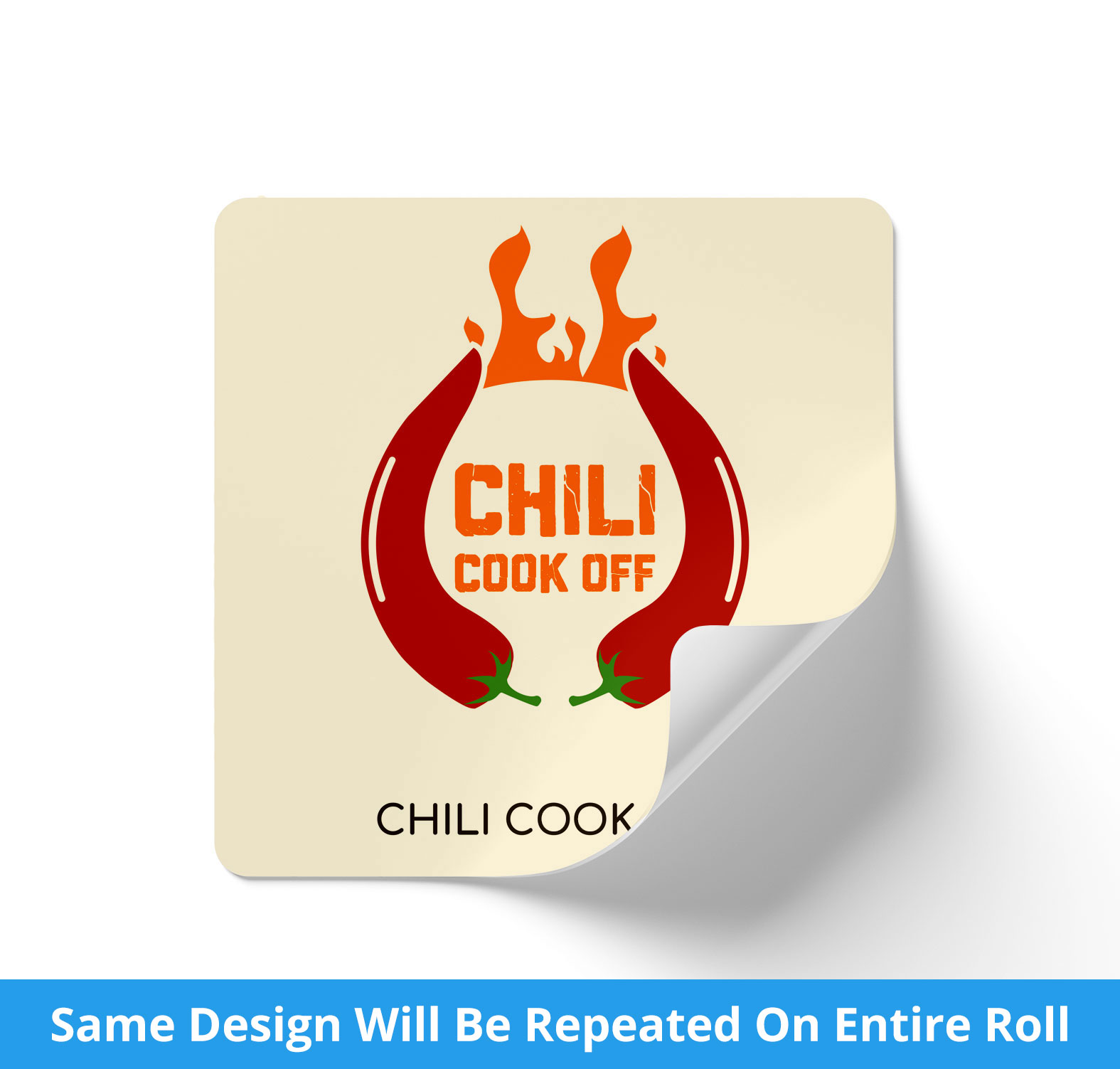 4 inch Square Gloss Laminated Roll Labels with Rounded Corners