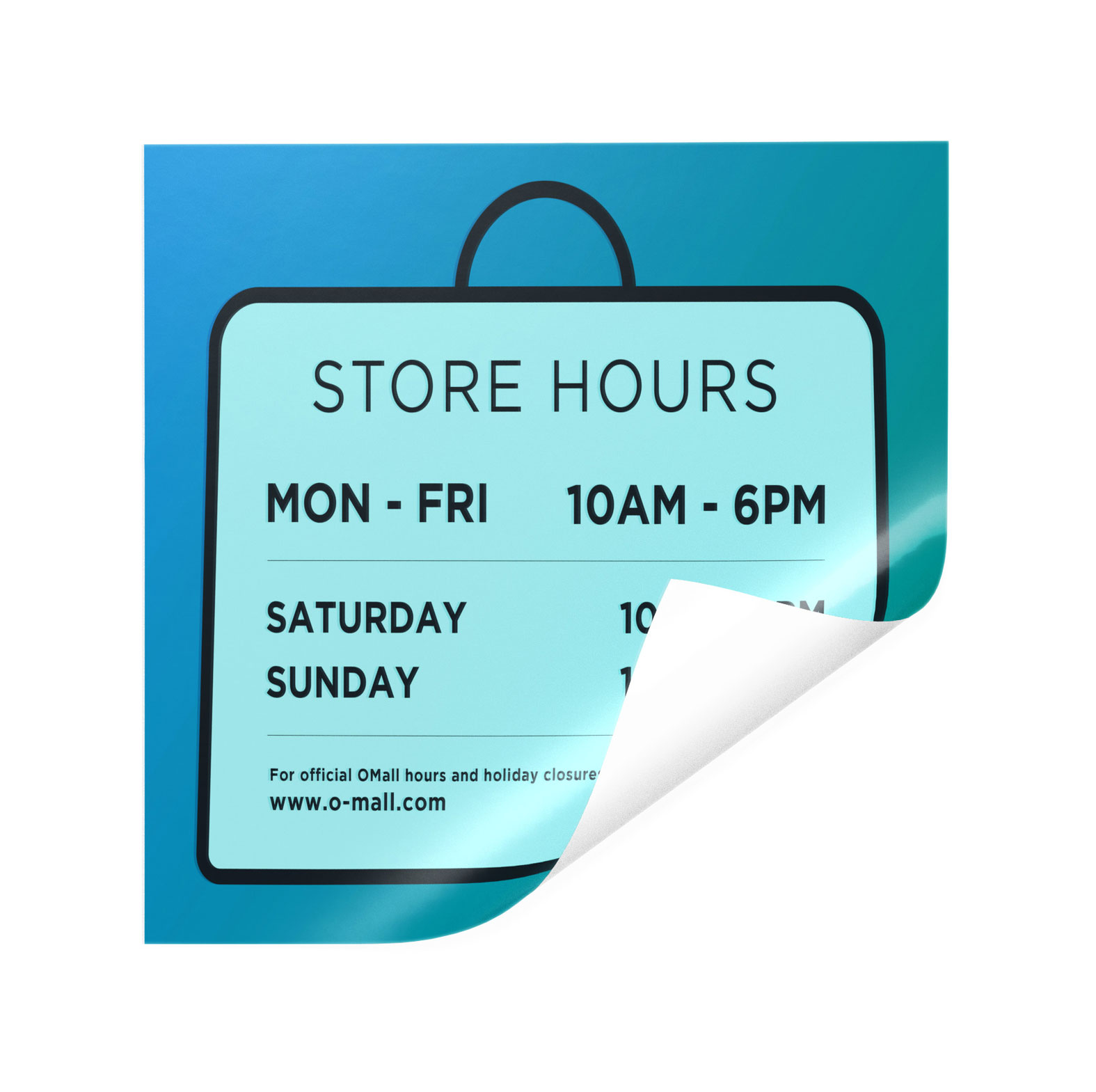 8 inch Square Window Cling-White