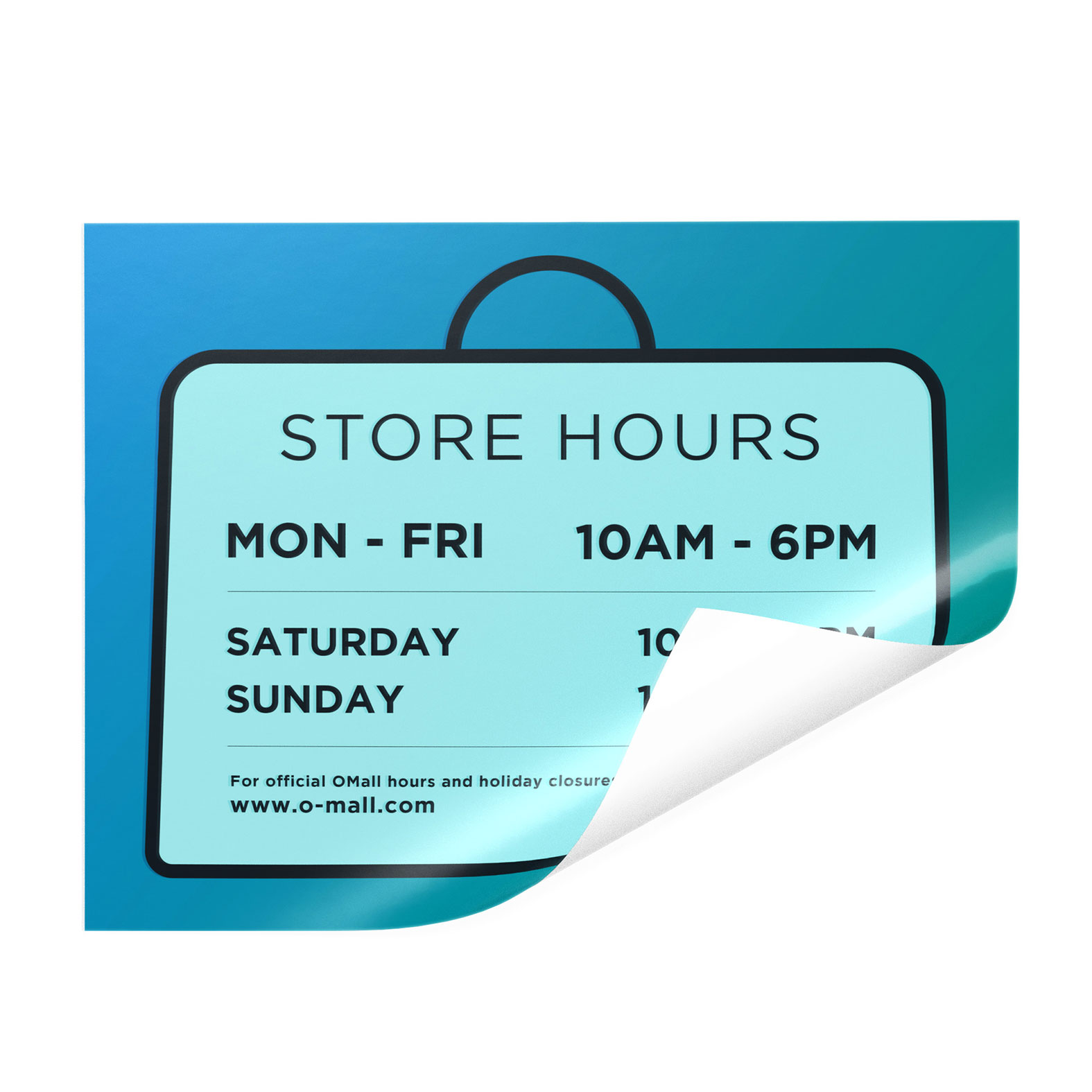 18 inch x 24 inch Window Cling-White