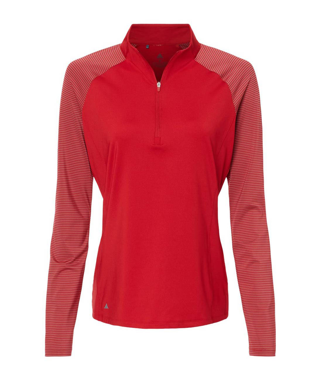 Adidas Womens Stripe Block Quarter-Zip Pullover