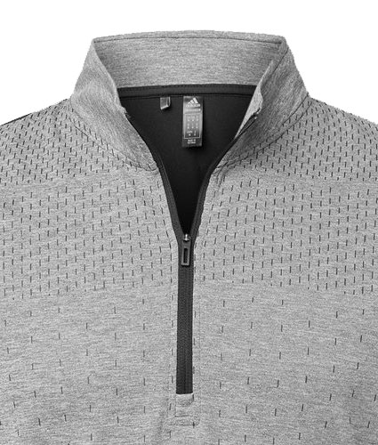 Adidas Mens Heather Block Print Quarter-Zip Pullover