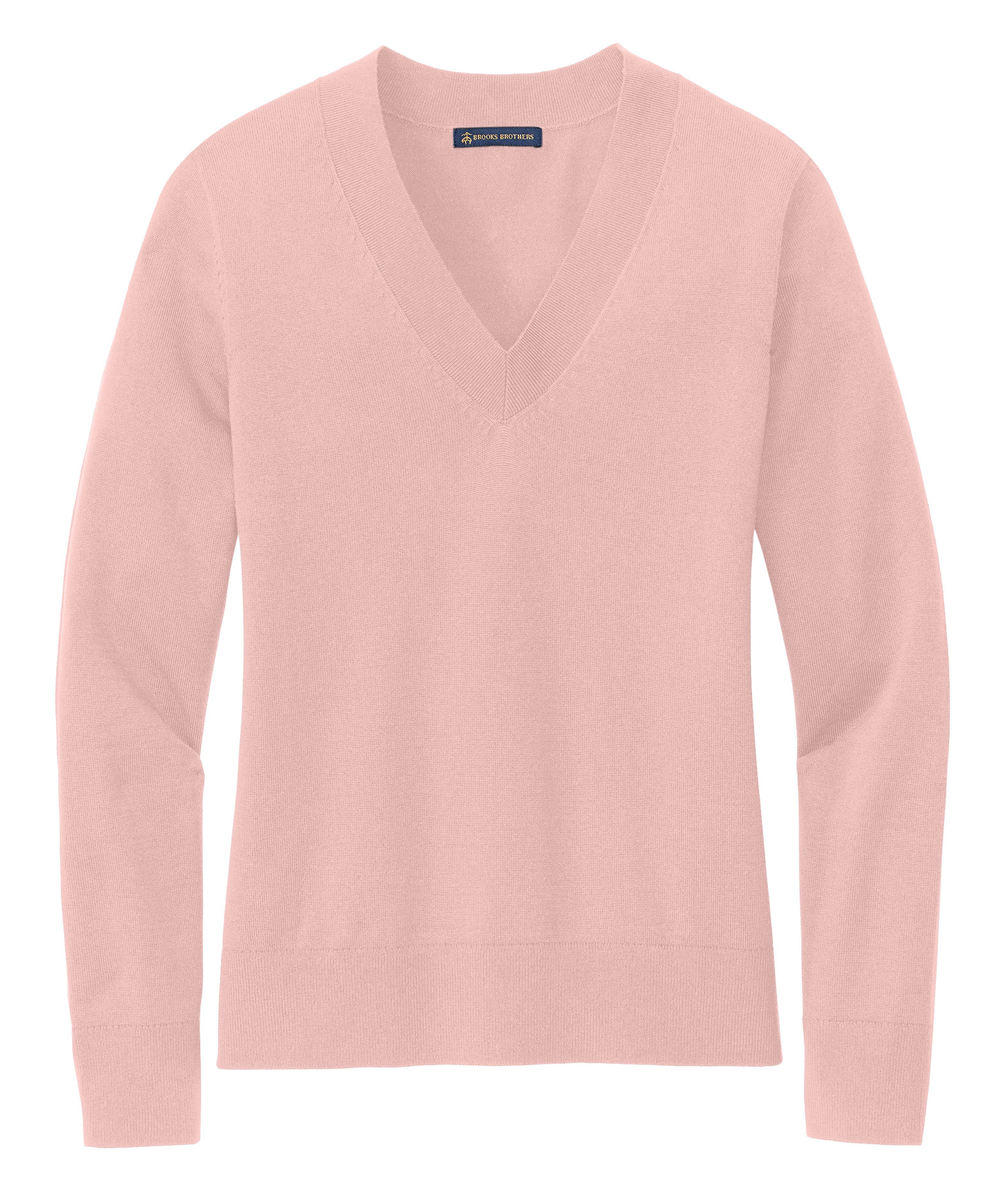 Brooks Brothers Womens Cotton Stretch V-Neck Sweater