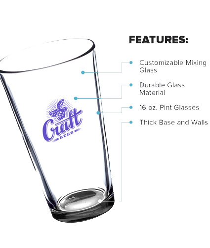 BelPromo 16 oz Pint Glass