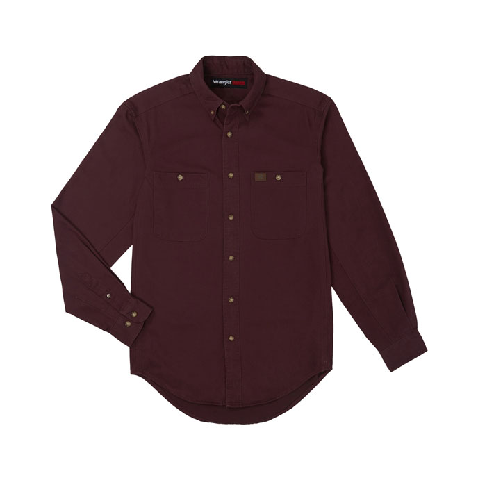 Wrangler Mens Riggs Workwear Long Sleeve Twill Work Shirt