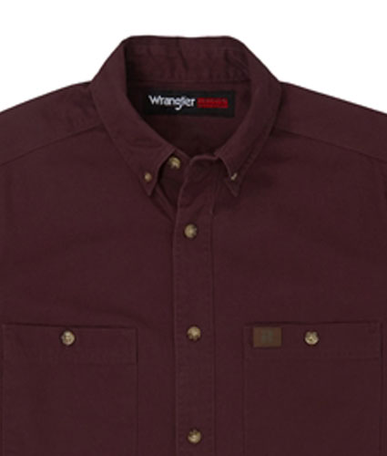 Wrangler Mens Riggs Workwear Long Sleeve Twill Work Shirt