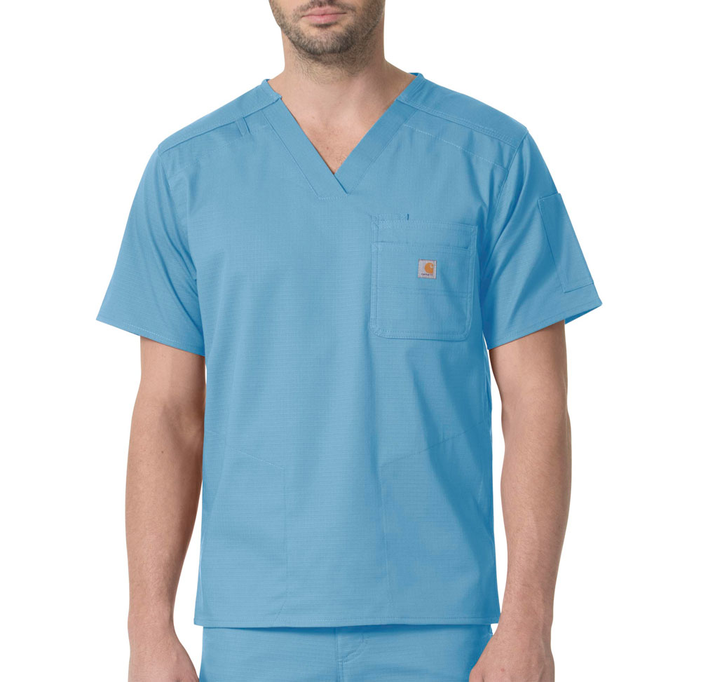 Carhartt Medical Rugged Flex Ripstop Mens 6 Pocket Scrub Top