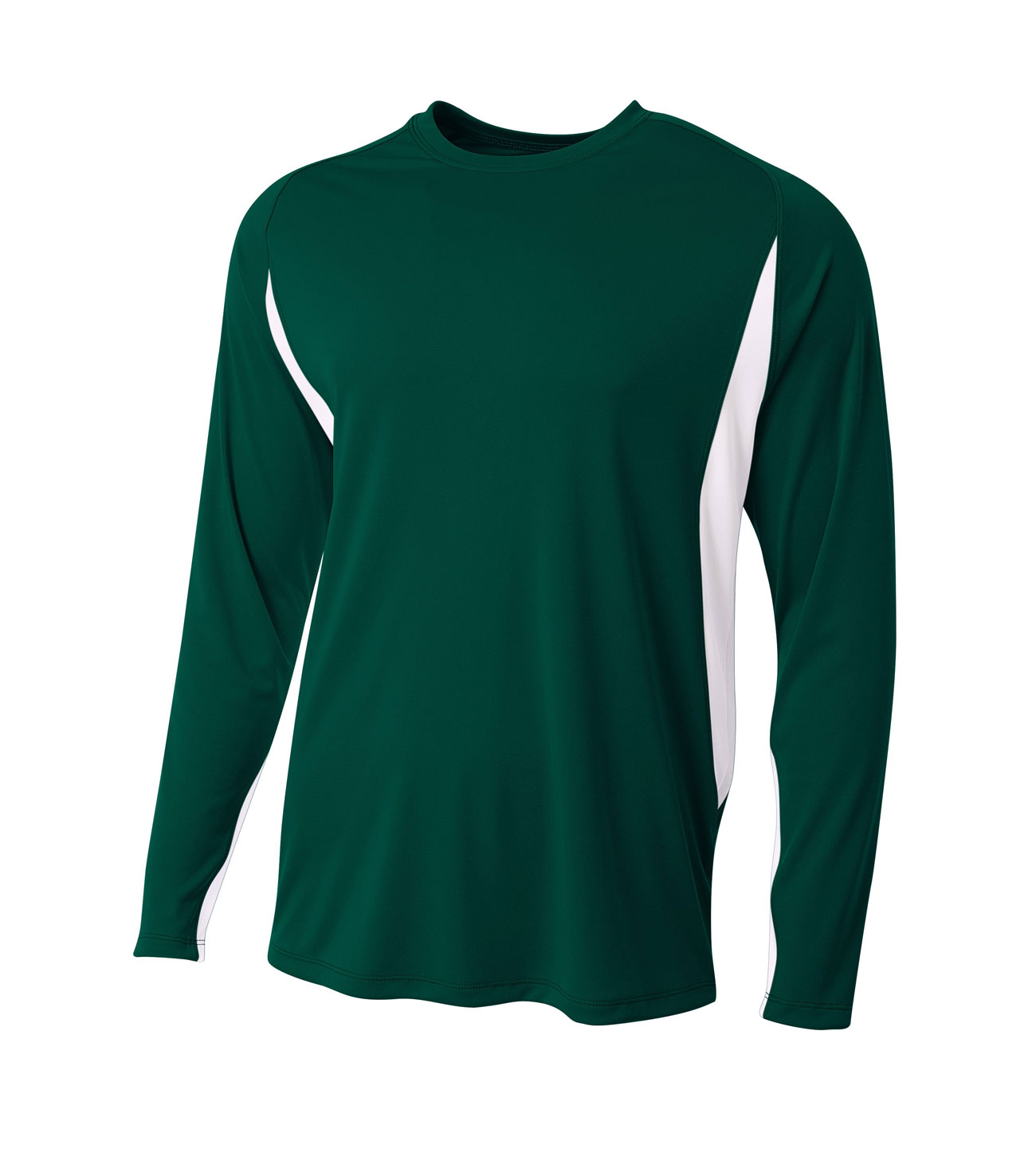 A4 Mens Long Sleeve Color Block Cooling Performance Tee 