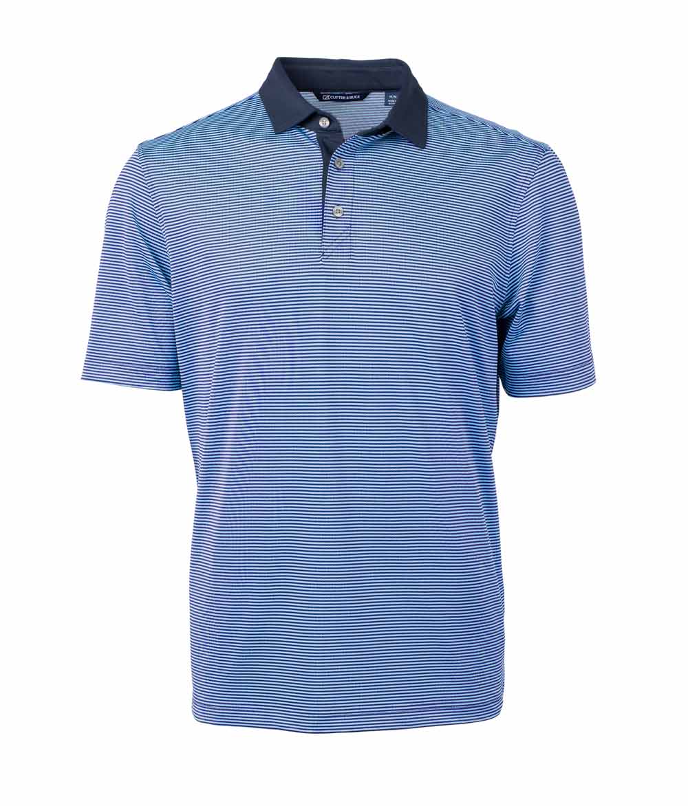 Cutter  Buck Mens Virtue Eco Pique Micro Stripe Recycled Polo