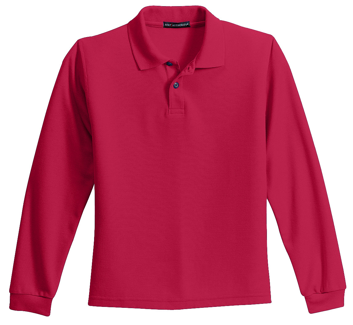 Port Authority Youth Silk Touch Long Sleeve Polo