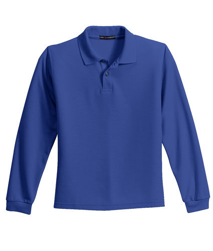 Port Authority Youth Silk Touch Long Sleeve Polo