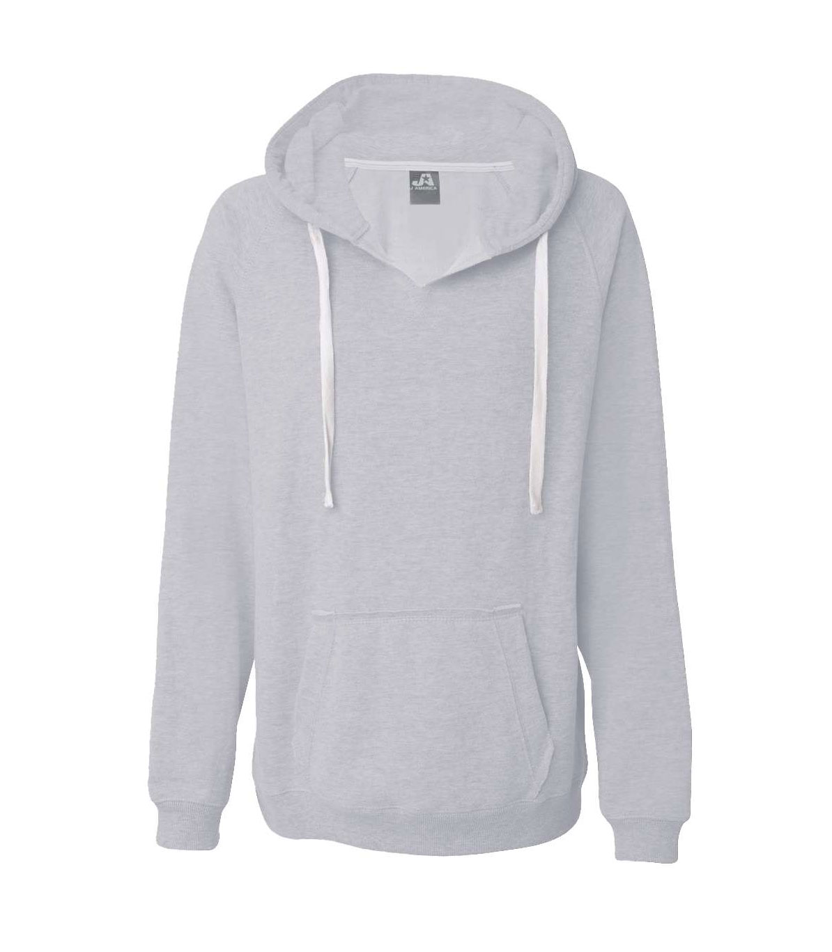 J. America Ladies Sydney Brushed V-Neck Hooded Sweatshirt