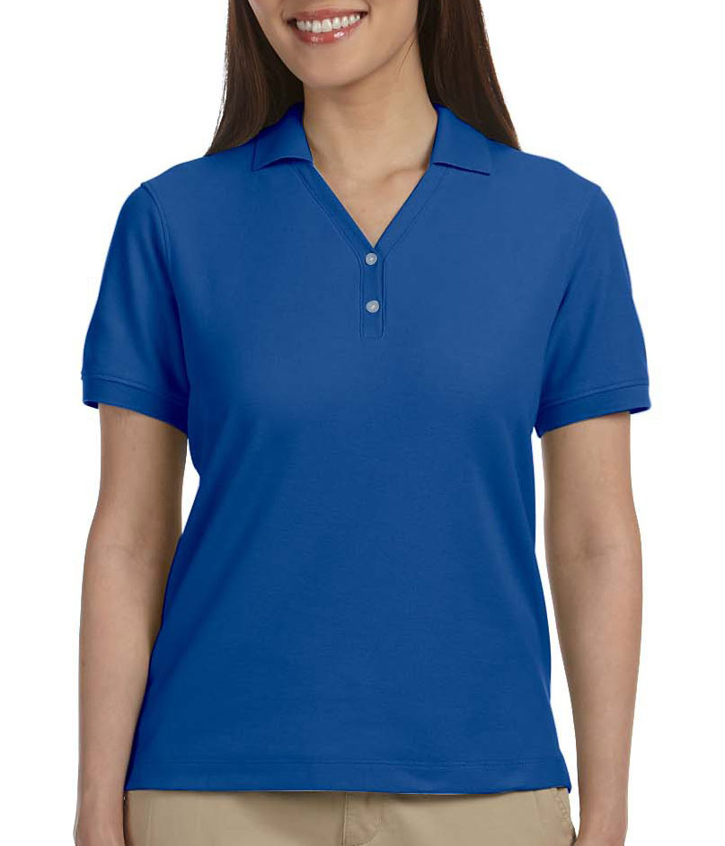 Devon  Jones Ladies Pima Piqu Short-Sleeve Y-Collar Polo