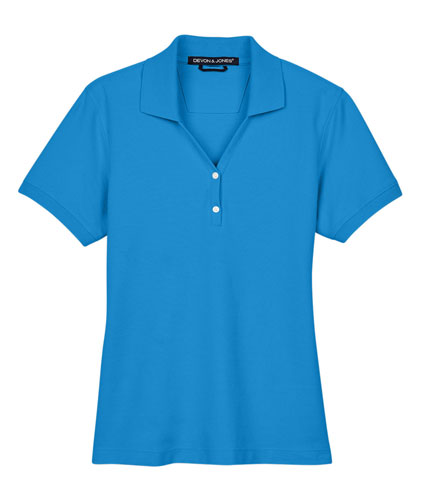 Devon  Jones Ladies Pima Piqu Short-Sleeve Y-Collar Polo