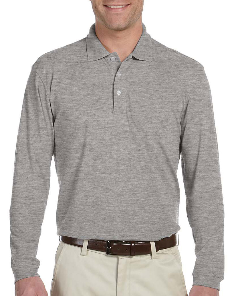 Harriton Mens 5.6 oz. Easy Blend Long-Sleeve Polo