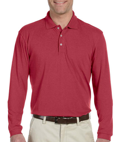 Harriton Mens 5.6 oz. Easy Blend Long-Sleeve Polo