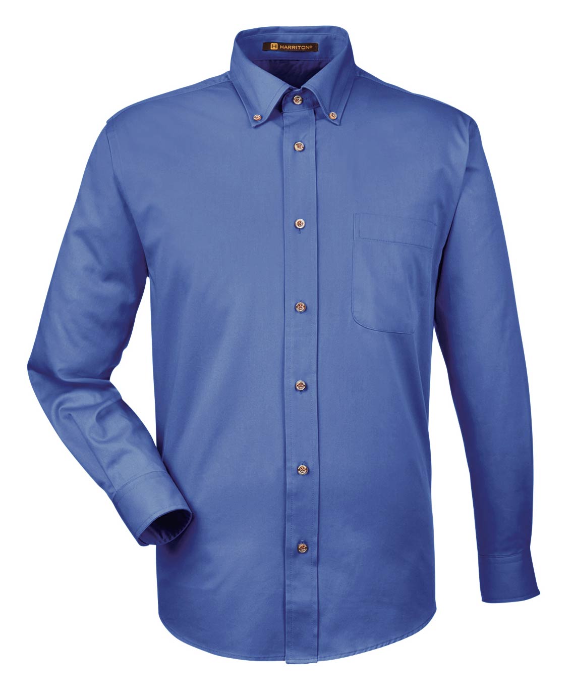 Harriton Mens Easy Blend Long-Sleeve with Stain-Release