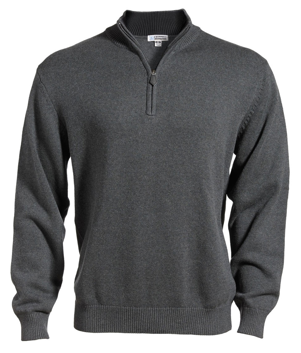 Edwards Mens Quarter-Zip Jersey Knit Sweater