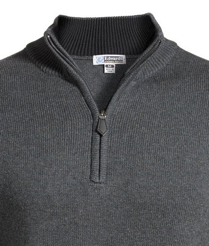 Edwards Mens Quarter-Zip Jersey Knit Sweater