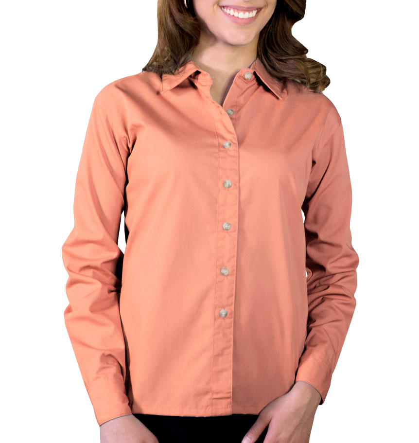 Blue Generation Ladies Long Sleeve Superblend Poplin Shirt