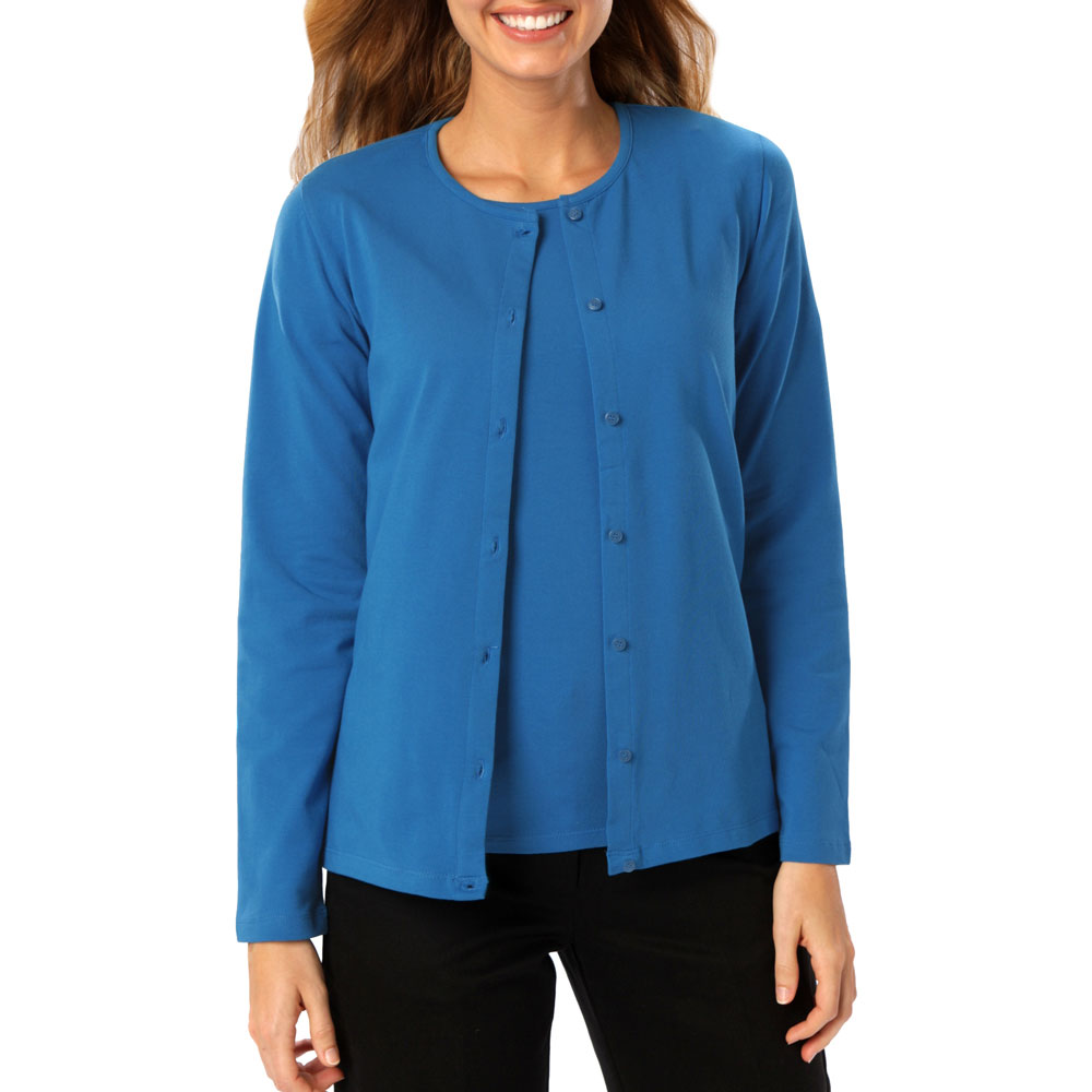 Blue Generation Ladies Long Sleeve Button Front Cardigan