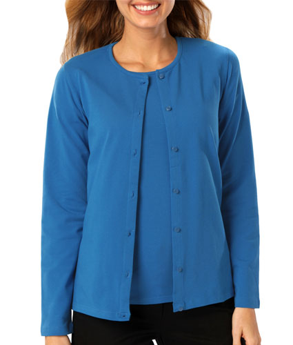 Blue Generation Ladies Long Sleeve Button Front Cardigan