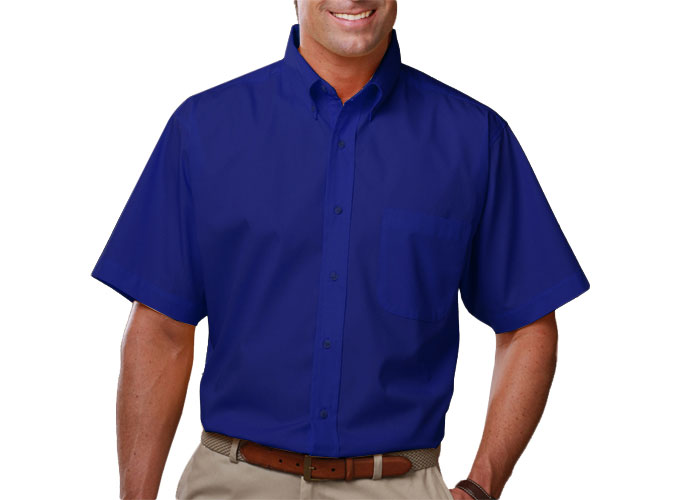 Blue Generation Mens Short Sleeve Value Poplin Shirt