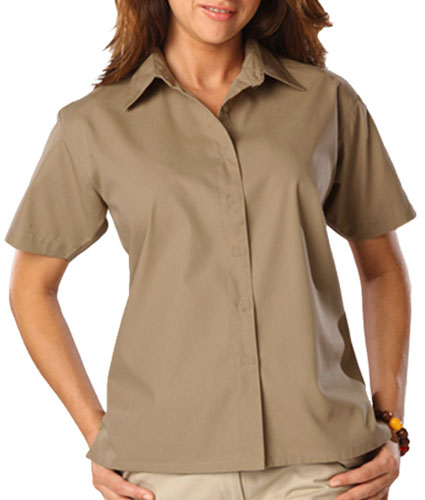 Blue Generation Ladies Short Sleeve Value Poplin Shirt