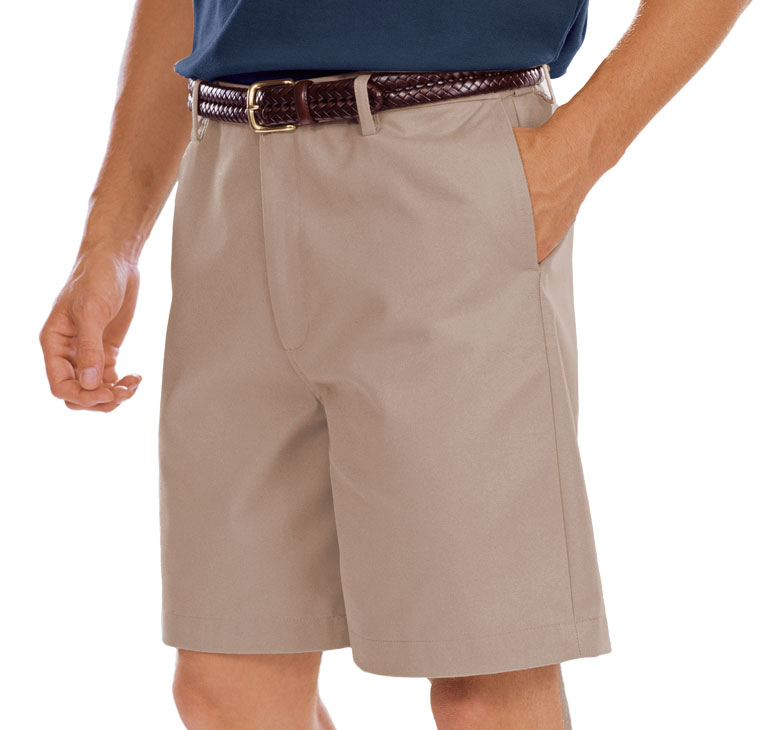 Blue Generation Mens Teflon Twill Flat Front Shorts