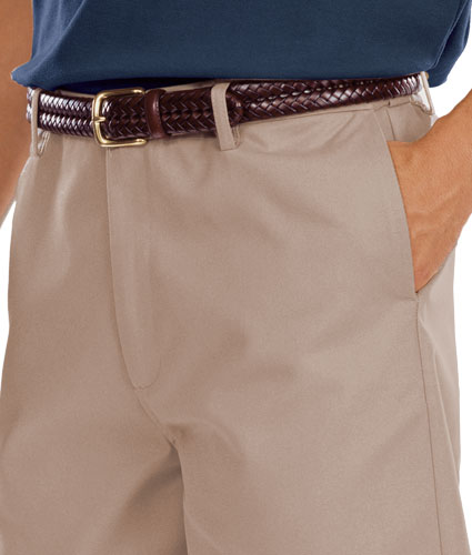 Blue Generation Mens Teflon Twill Flat Front Shorts