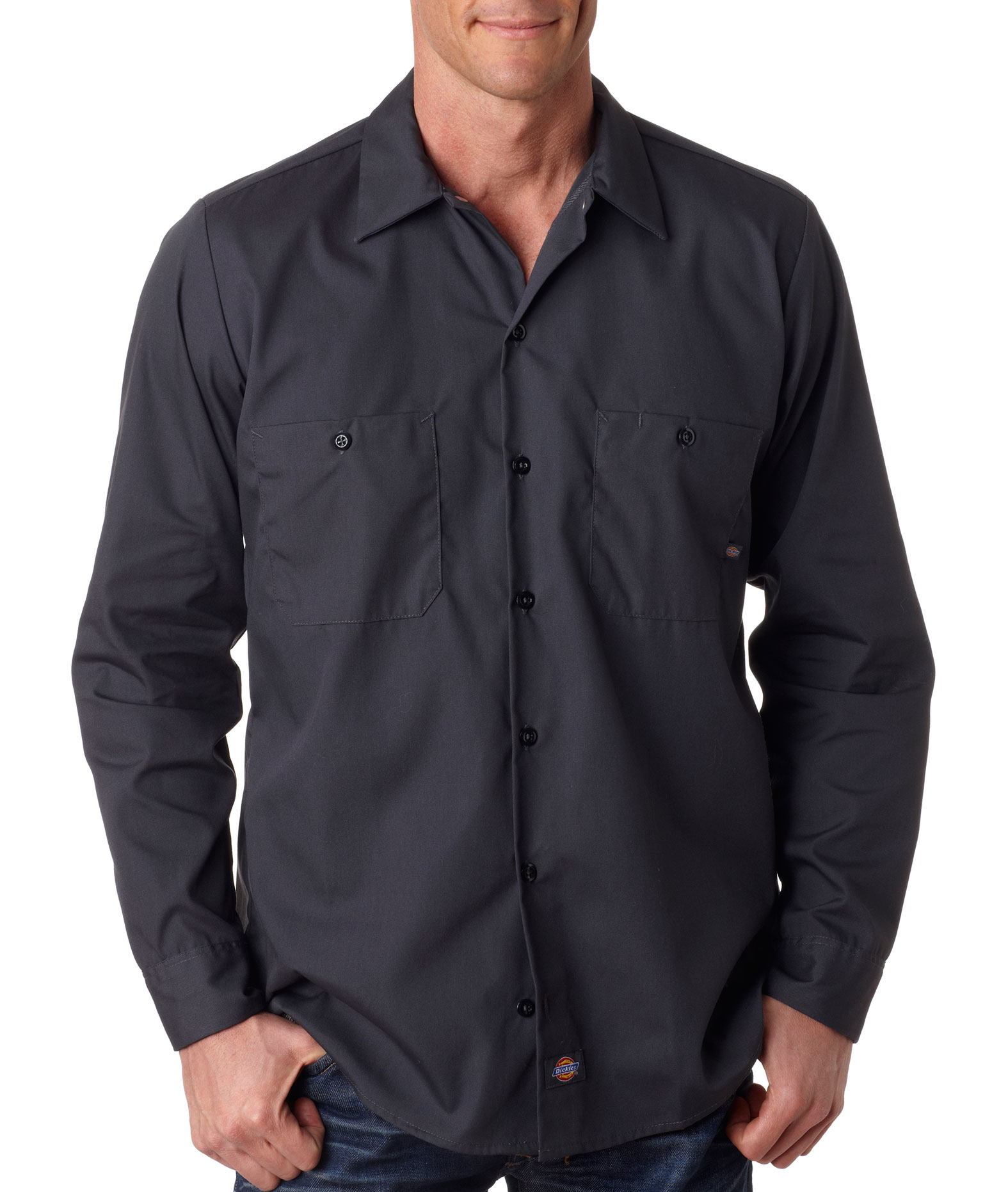 Dickies Mens Long-Sleeve Industrial Poplin Work Shirts
