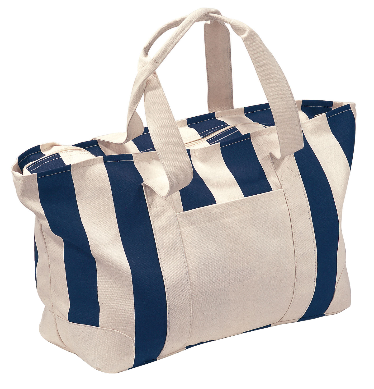 Gemline Large Striped Canvas Tote