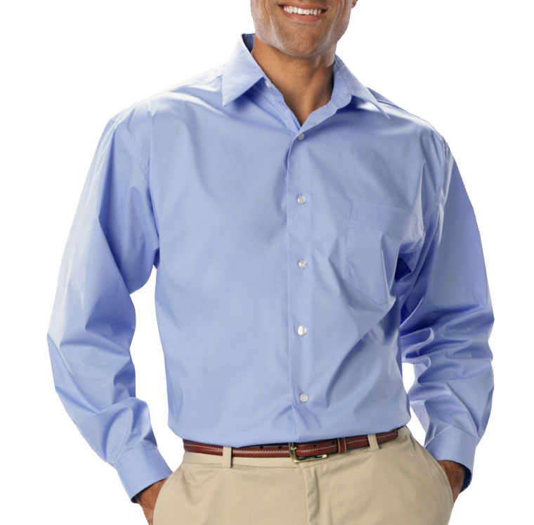 Blue Generation Mens Long Sleeve Stretch Poplin Shirt