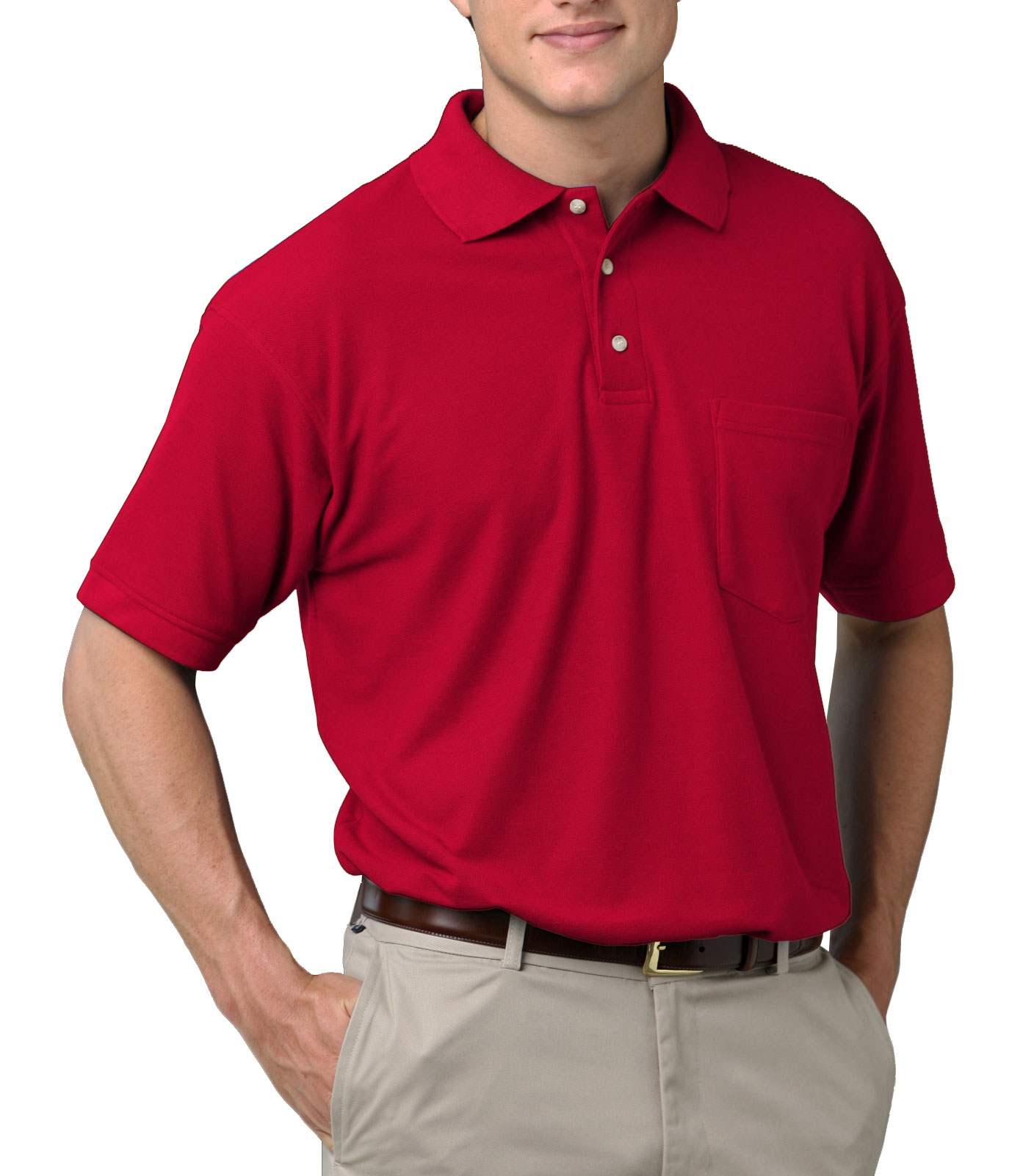 Blue Generation Mens Teflon Treated  Pique Polo with Pocket