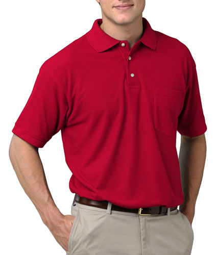 Blue Generation Mens Teflon Treated  Pique Polo with Pocket