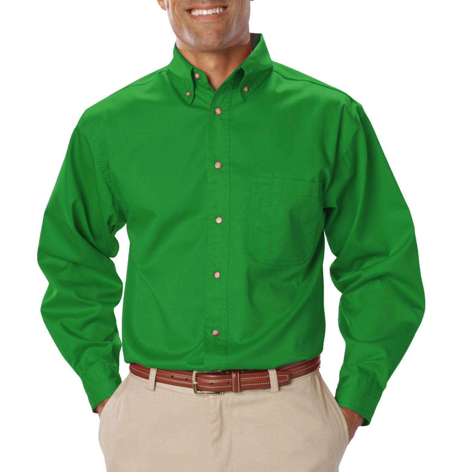 Blue Generation Mens Long Sleeve Teflon Twill Shirt