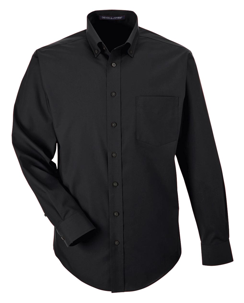 Devon  Jones Mens Crown Collection Solid Broadcloth Woven Shirt