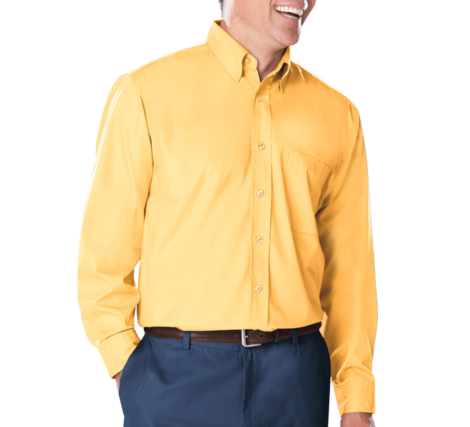 Blue Generation Mens Long Sleeve Fine Line Twill Shirt