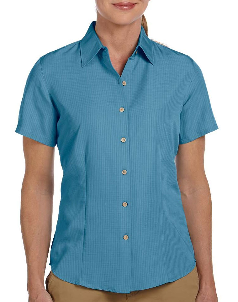 Harriton Ladies Barbados Textured Camp Shirt