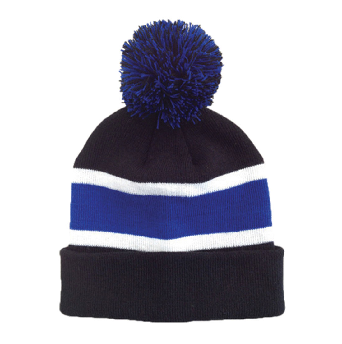 Apollo Striped Beanie with Pom