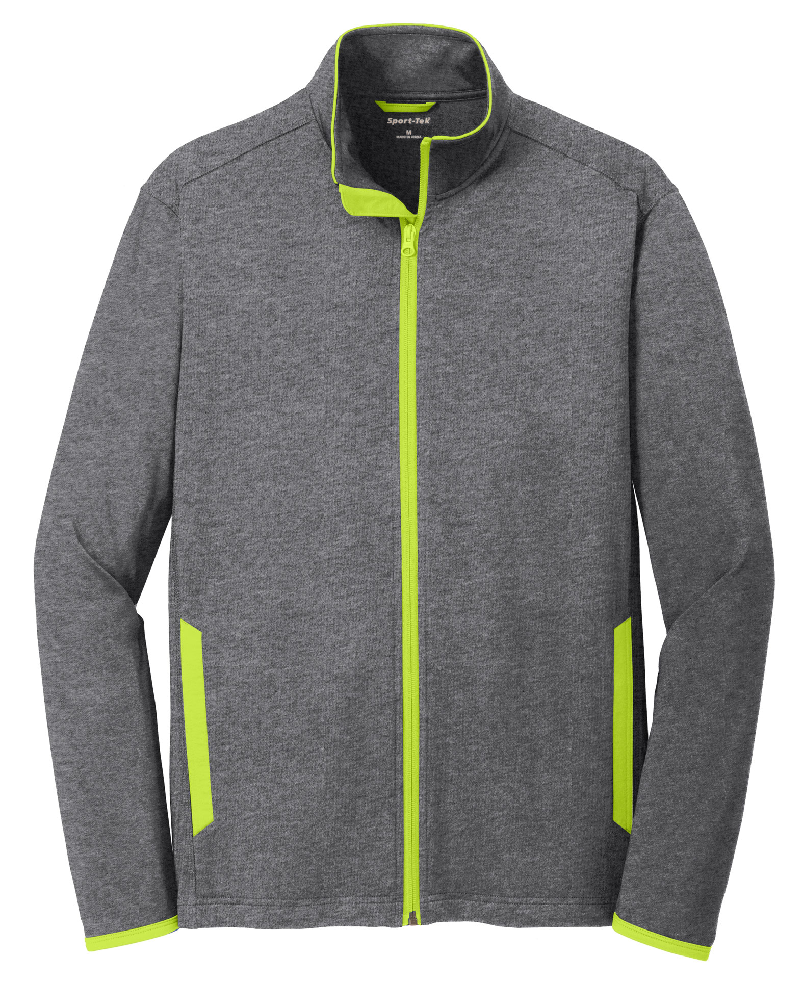 Sport-Tek Mens Sport-Wick Stretch Contrast Full-Zip Jacket