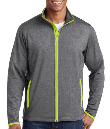Sport-Tek Mens Sport-Wick Stretch Contrast Full-Zip Jacket