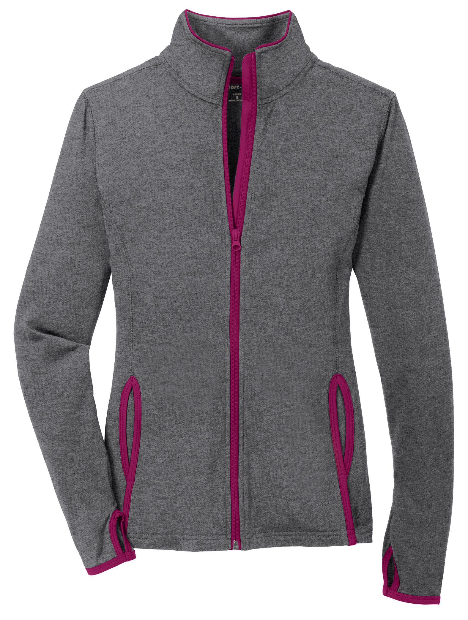 Sport-Tek Ladies Sport-Wick Stretch Contrast Full-Zip Jacket