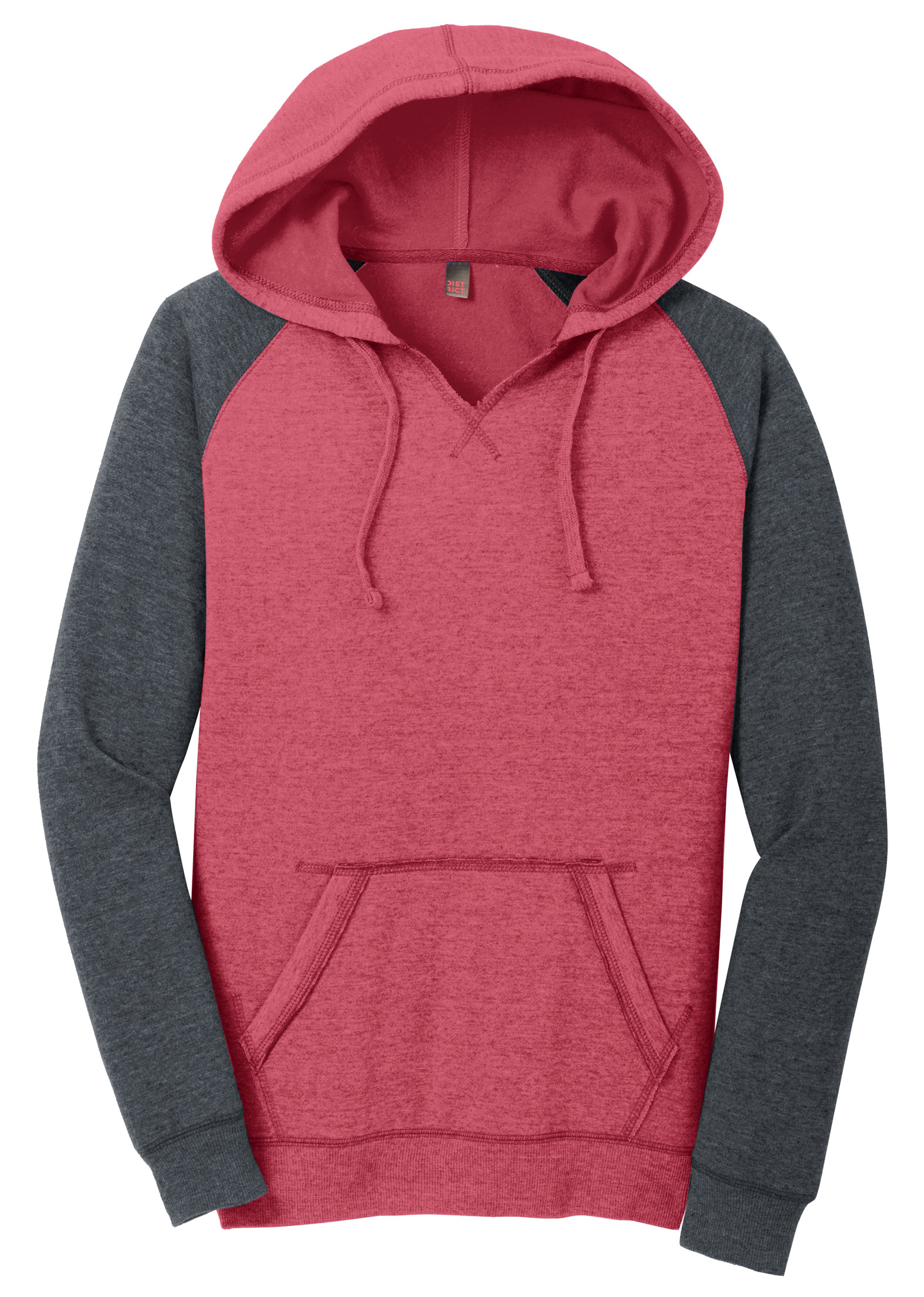 District Womens Lightweight Fleece Raglan Hoodie